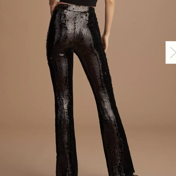 NWT Anthropologie Sanctuary The Kicker Sequin Flare Leggings Size Medium Black - Picture 3 of 10